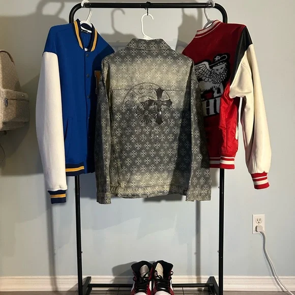 🚨SOLD‼️Custom Chrome Hearts Logo Print Denim Jacket - Picture 4 of 5